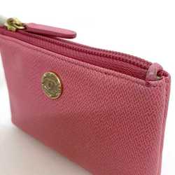 Chanel pouch ec-21113 pink coco button mark leather 14376991 CHANEL coin purse case ladies small item compact