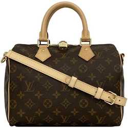 Louis Vuitton 2way Bag Speedy 25 Bandouliere f-21189 Brown Beige Monogram M46977 Canvas Tanned Leather IC Tag Reactive LOUIS VUITTON Boston Shoulder