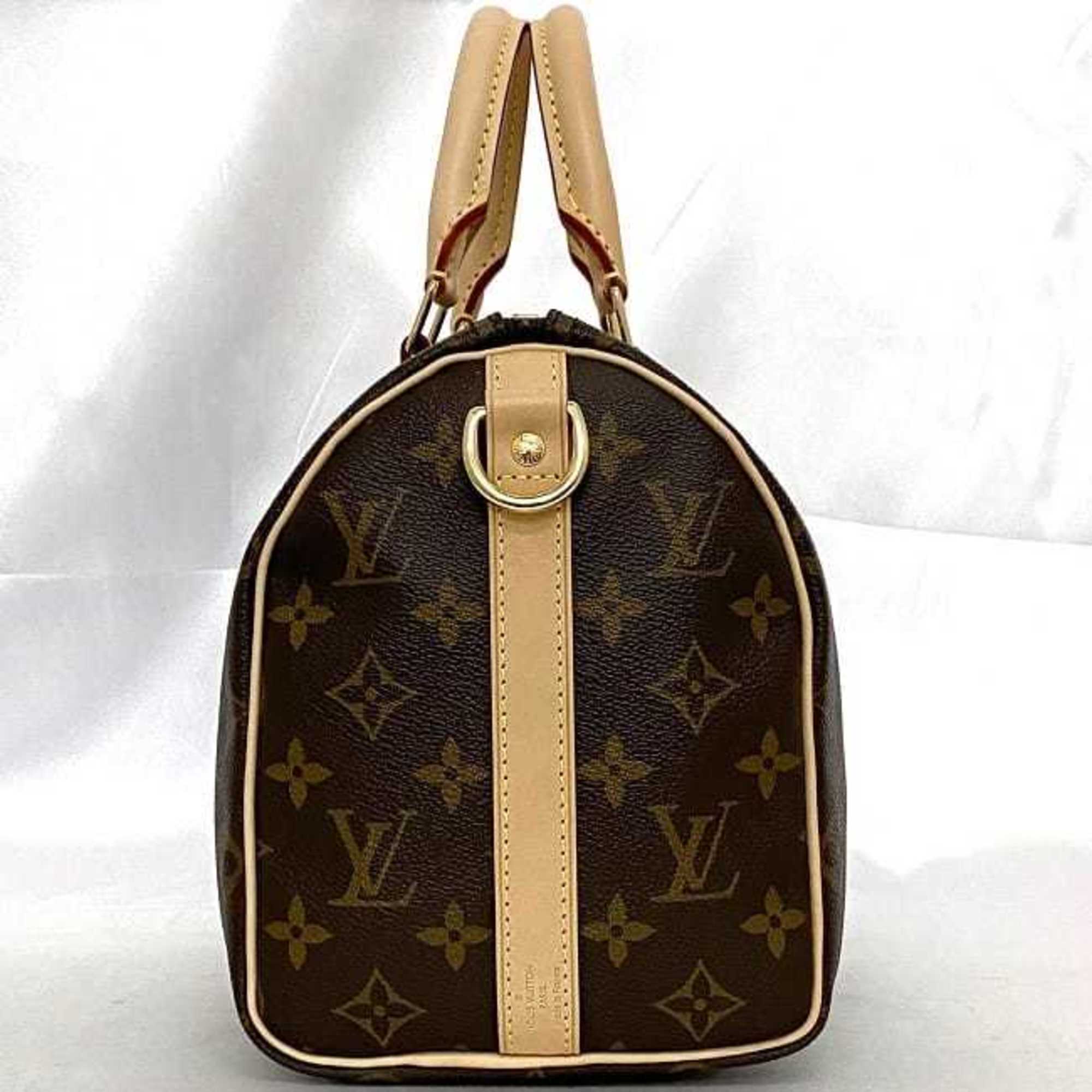 Louis Vuitton 2way Bag Speedy 25 Bandouliere f-21189 Brown Beige Monogram M46977 Canvas Tanned Leather IC Tag Reactive LOUIS VUITTON Boston Shoulder