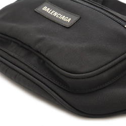 BALENCIAGA Tattoo Belt Bag, Waist Pouch, Body Hip Embroidered Nylon Canvas, Black, 482389