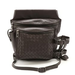 BOTTEGA VENETA Bottega Veneta Intrecciato Waist Bag Body Leather Dark Brown 121604