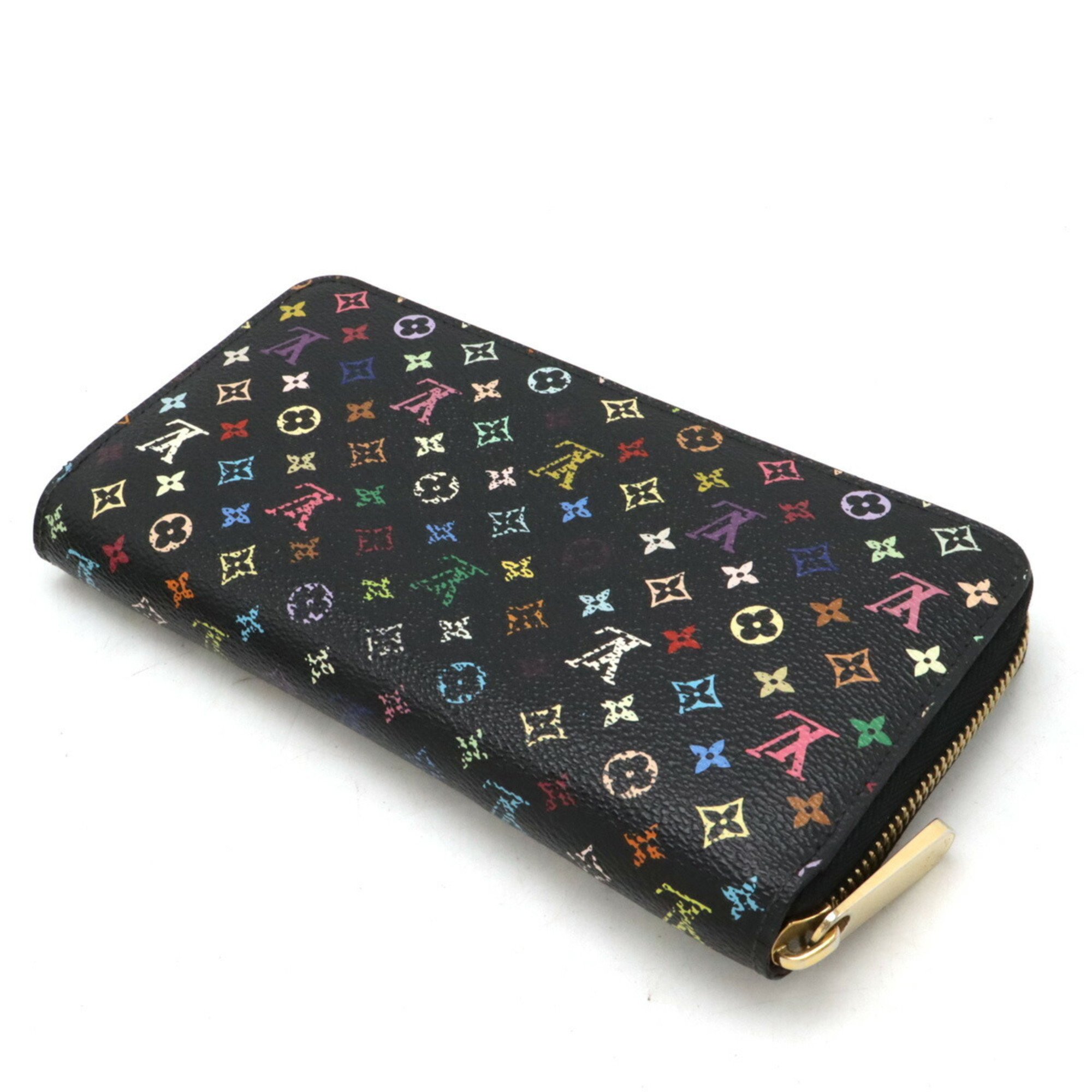 LOUIS VUITTON Louis Vuitton Monogram Multicolor Zippy Wallet Round Long Noir Black Violet M60275