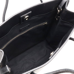 BALENCIAGA Tote Bag Medium Shoulder Leather Black 597860