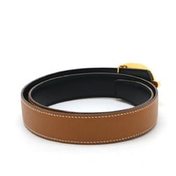 HERMES Chaine d'Ancre reversible belt leather brown black #72 ○X stamp