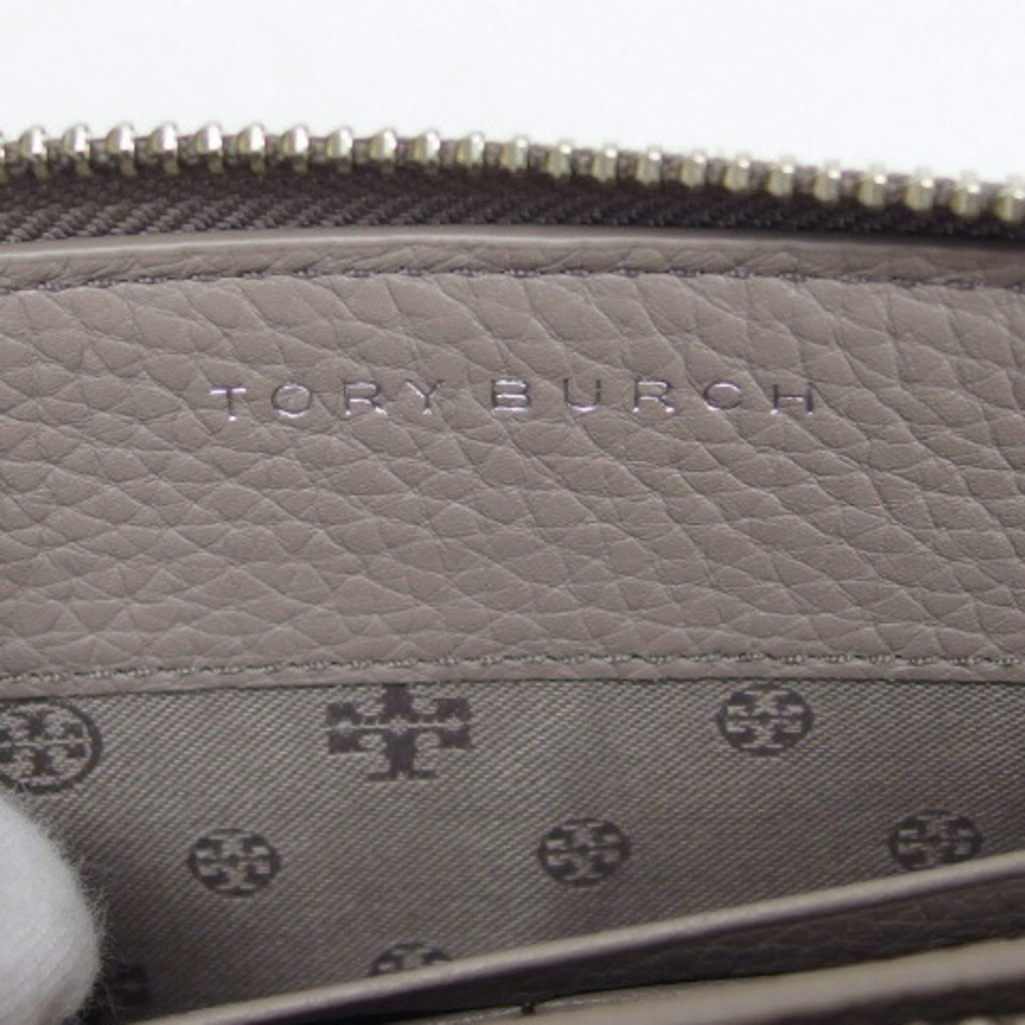 Tory Burch Stitch Round Long Wallet Greige