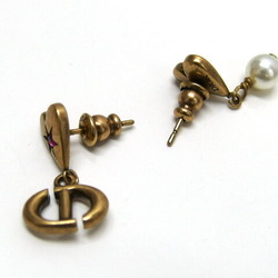 Christian Dior Swing Faux Pearl Heart Earrings