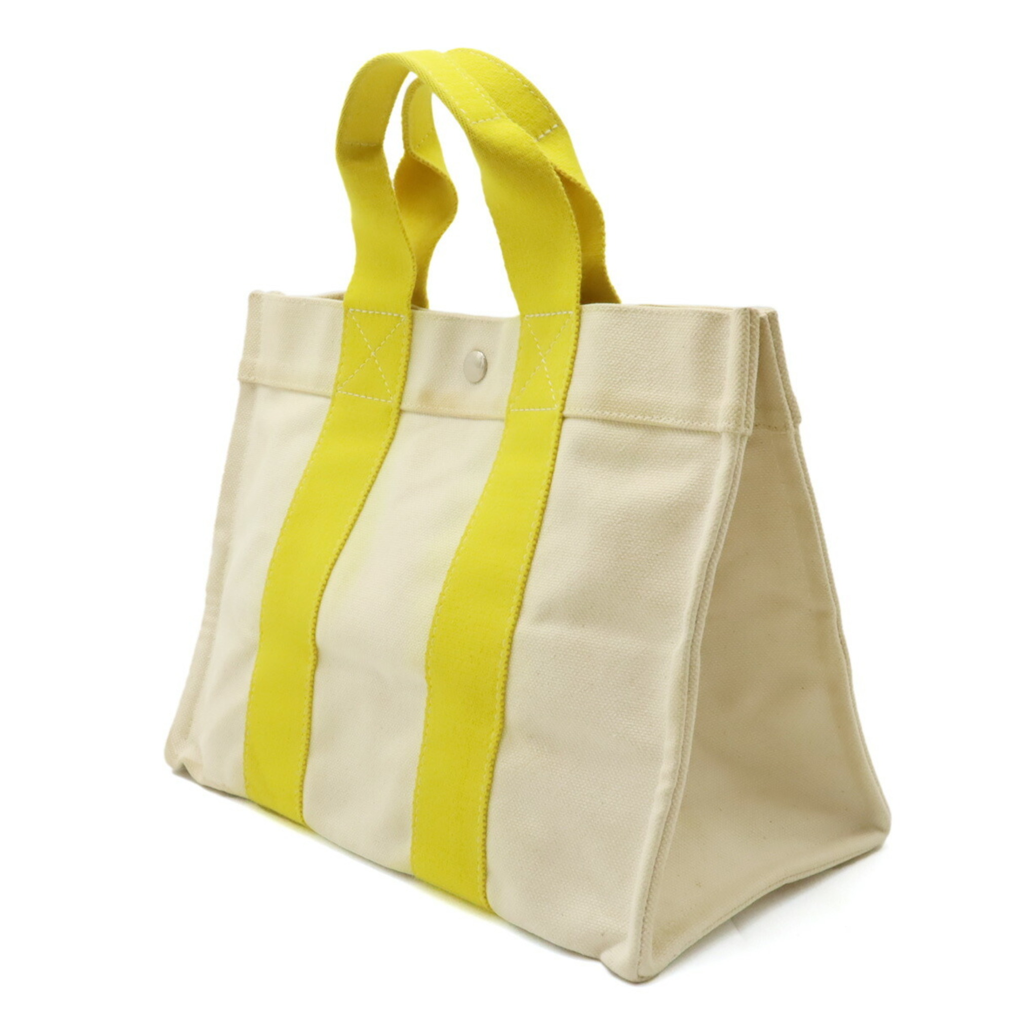 HERMES Hermes Bora PM Tote Bag Handbag Canvas Natural Yellow