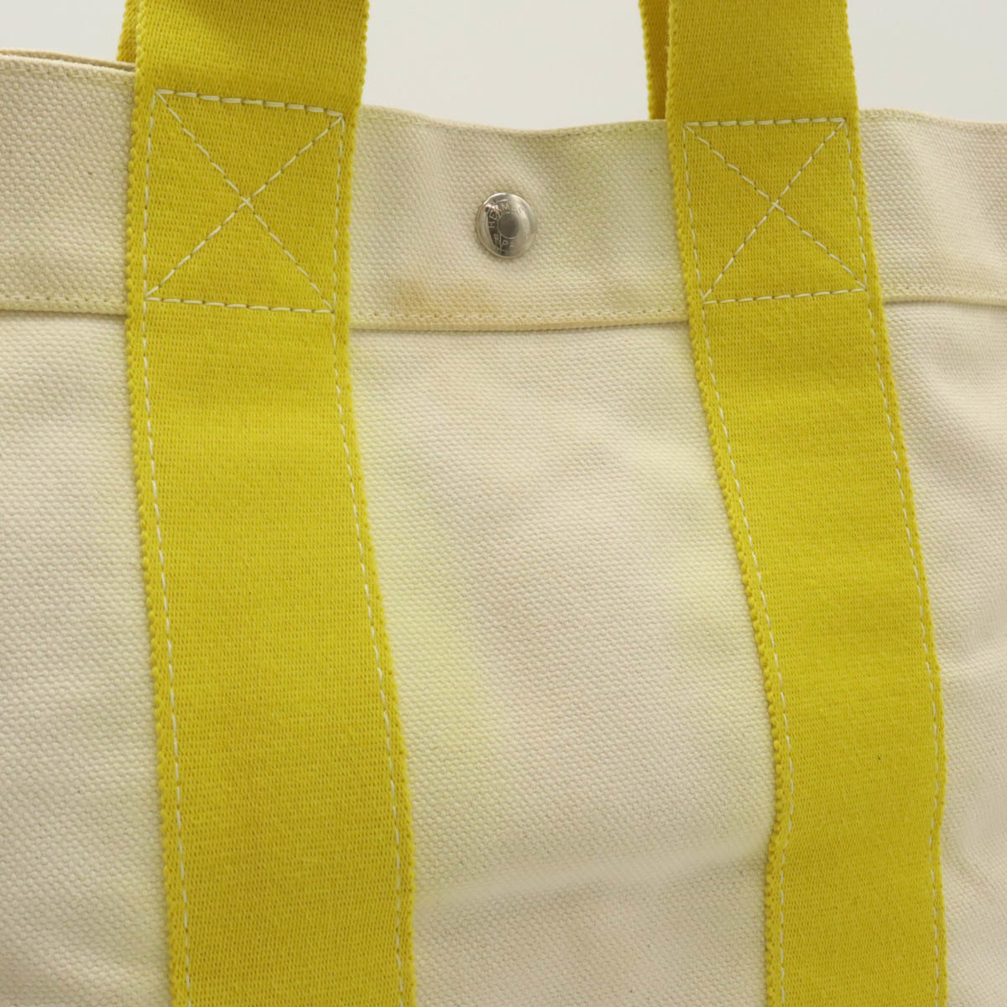 HERMES Hermes Bora PM Tote Bag Handbag Canvas Natural Yellow