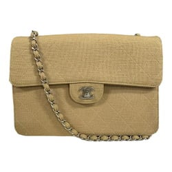 Chanel Matelasse Shoulder Bag Cotton Beige Women's CHANEL