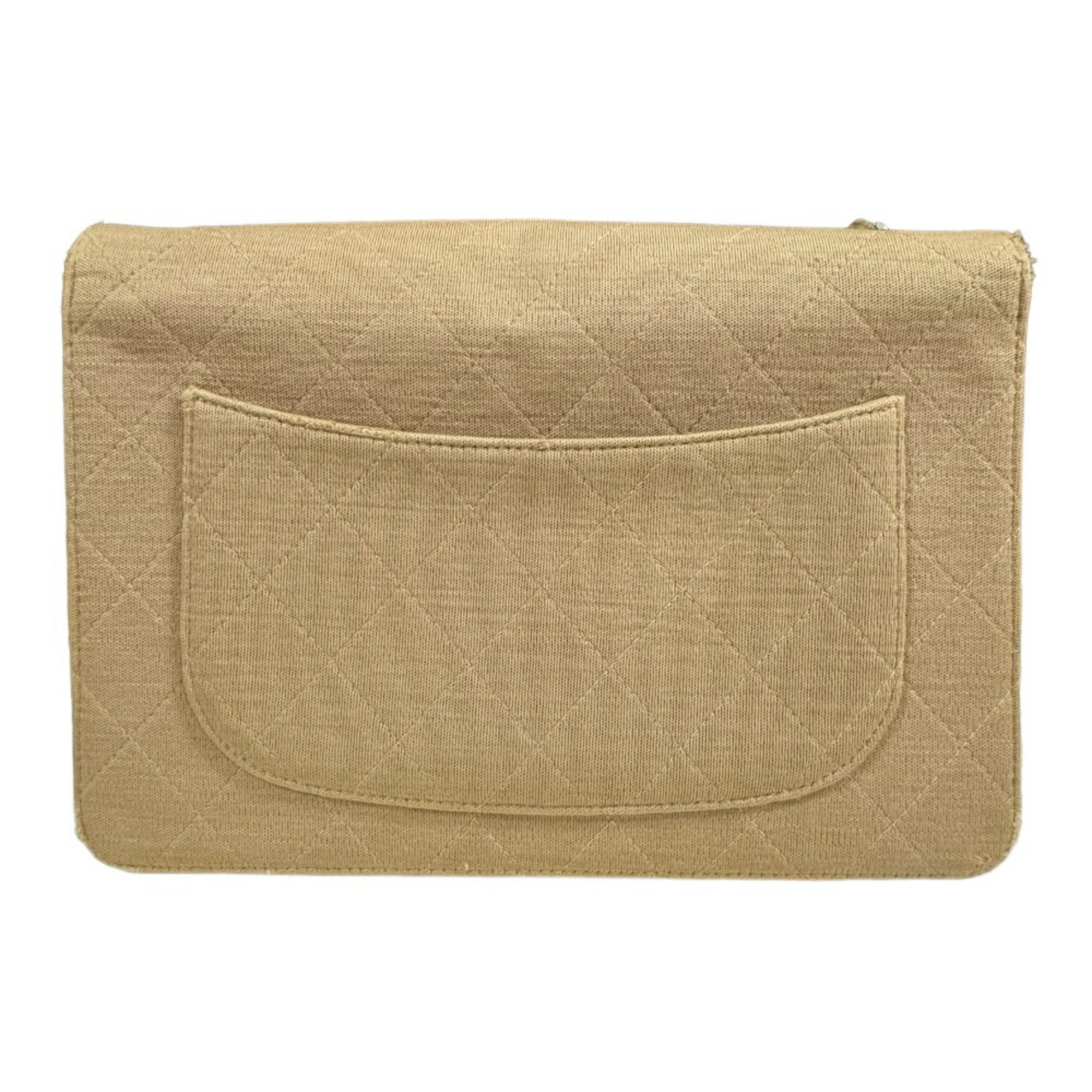 Chanel Matelasse Shoulder Bag Cotton Beige Women's CHANEL