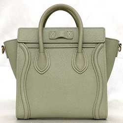 Celine 2-way shoulder bag luggage nano shopper f-21150 light green leather drummed calf CELINE self-supporting women's compact