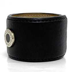 Bvlgari Bangle ec-21047 Black Leather BVLGARI Coil Women's