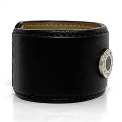 Bvlgari Bangle ec-21047 Black Leather BVLGARI Coil Women's