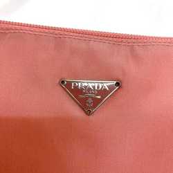 Prada Pouch ec-21110 Pink Tessuto MV11 Nylon 8 PRADA Triangle Plate Ladies Compact Case