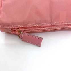 Prada Pouch ec-21110 Pink Tessuto MV11 Nylon 8 PRADA Triangle Plate Ladies Compact Case