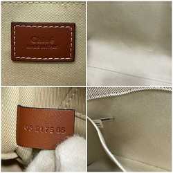 Chloé Chloe Tote Bag Medium f-21140 Beige White Brown CHC21US383E6690U Canvas Leather A4