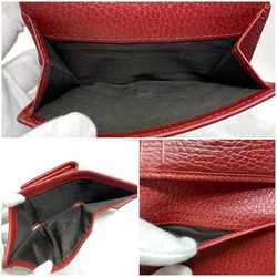 Gucci Tri-fold Wallet ec-21063 Red Marmont 474746 GG Grain Leather GUCCI Compact Women's