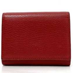 Gucci Tri-fold Wallet ec-21063 Red Marmont 474746 GG Grain Leather GUCCI Compact Women's