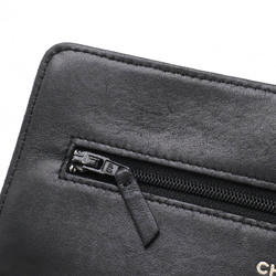 CHANEL Camellia Chain Wallet Shoulder Bag Pochette Lambskin Leather Black 7421