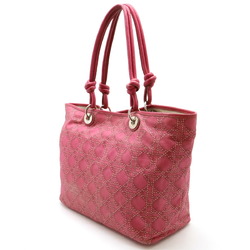 Christian Dior Cannage handbag tote bag printed coated canvas leather pink