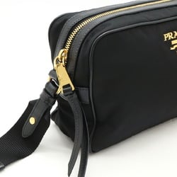 PRADA Prada Shoulder Bag Pochette Pouch Clutch Nylon Leather NERO Black 1BH089