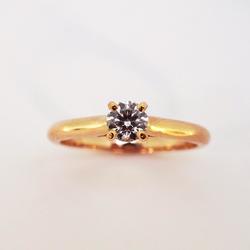 Cartier Ring Solitaire 1PD Diamond K18PG Pink Gold 0.25ct Women's