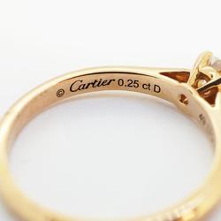 Cartier Ring Solitaire 1PD Diamond K18PG Pink Gold 0.25ct Women's