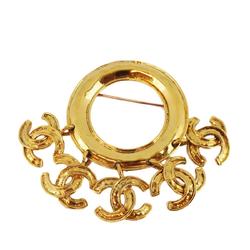 Chanel Brooch Coco Mark Circle GP Plated Gold 94P Women's