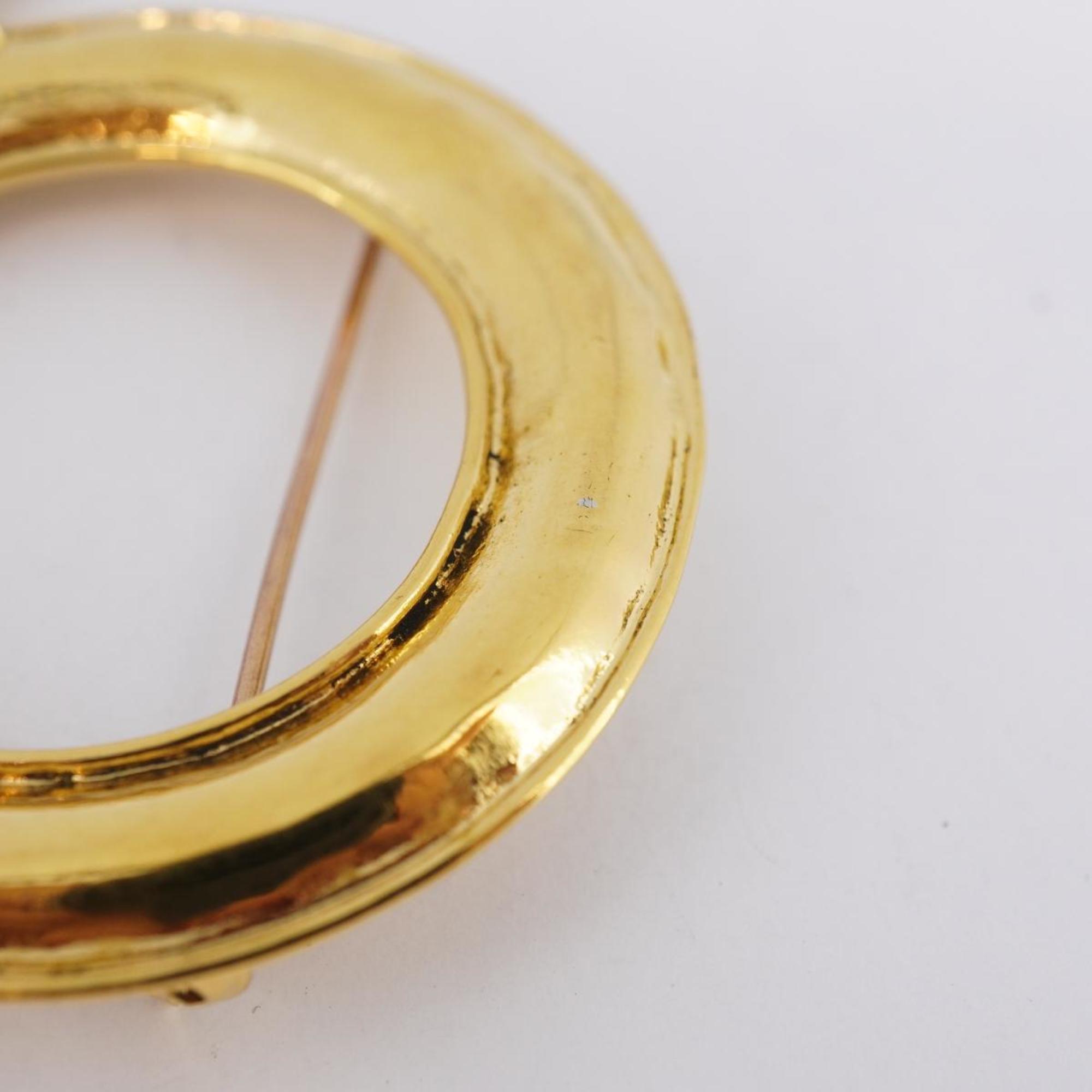 Chanel Brooch Coco Mark Circle GP Plated Gold 94P Women's