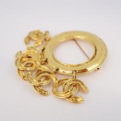 Chanel Brooch Coco Mark Circle GP Plated Gold 94P Women's