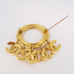 Chanel Brooch Coco Mark Circle GP Plated Gold 94P Women's