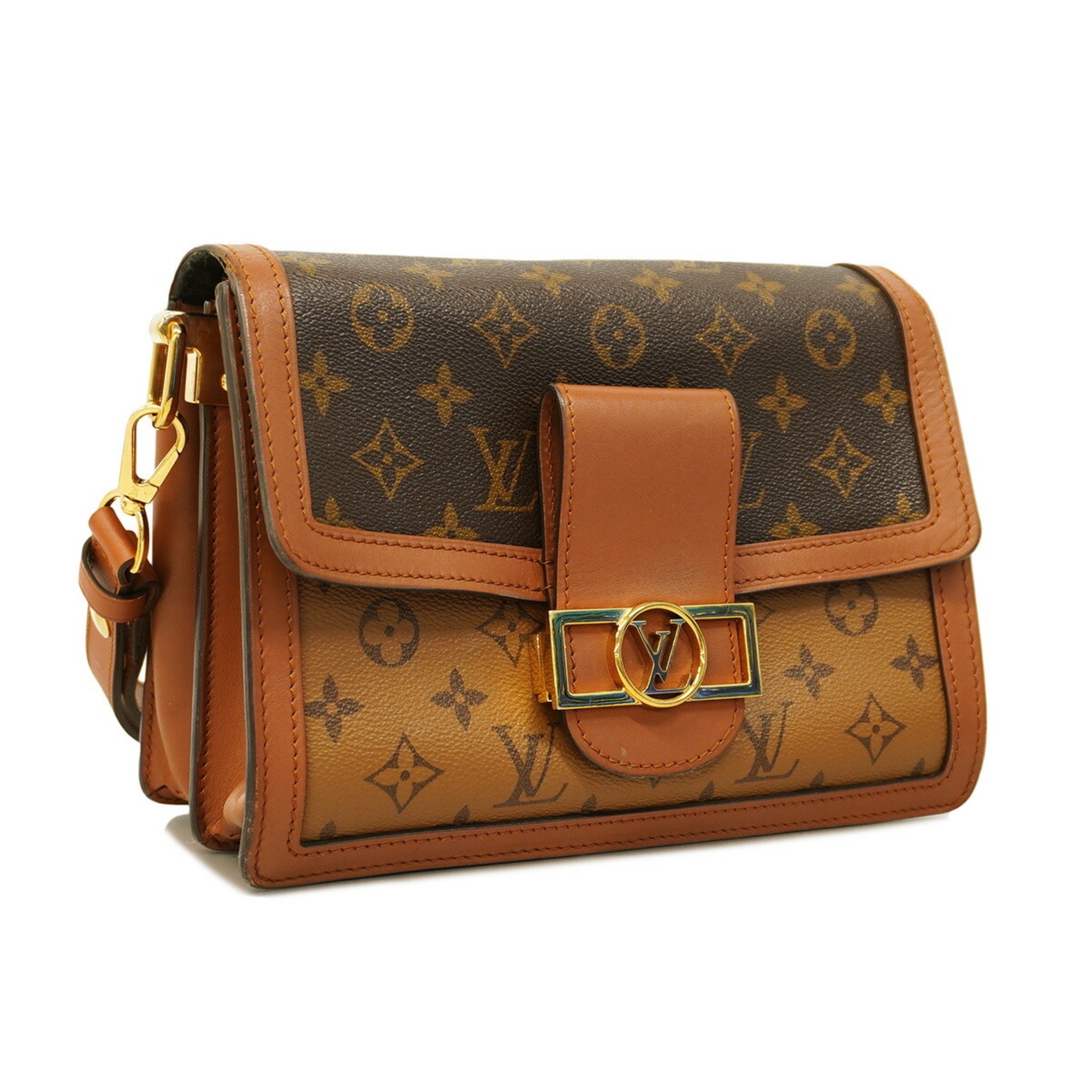 Louis Vuitton Shoulder Bag Monogram Reverse Dauphine MM M45958 Brown Women's