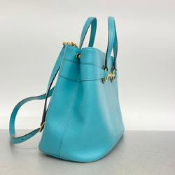 Gucci handbag horsebit 319795 leather light blue ladies