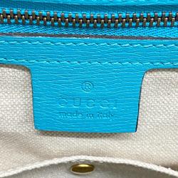 Gucci handbag horsebit 319795 leather light blue ladies