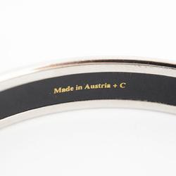 Hermes Bangle, Enamel PM, Metal, Cloisonne, Silver, Black, Women's