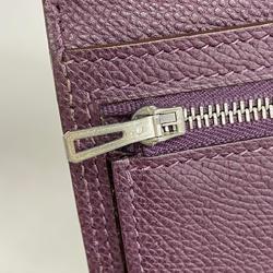 Hermes Long Wallet Bearn □I Engraved Veau Epsom Leather Raisin Women's