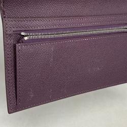 Hermes Long Wallet Bearn □I Engraved Veau Epsom Leather Raisin Women's