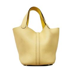 Hermes Handbag Picotin Lock PM Y Stamp Swift Taurillon Clemence Nata Jaune Poussin Women's