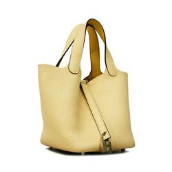 Hermes Handbag Picotin Lock PM Y Stamp Swift Taurillon Clemence Nata Jaune Poussin Women's