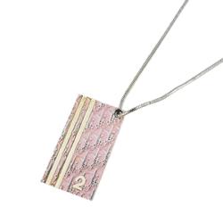 Christian Dior Necklace Trotter Metal Silver Pink Women's