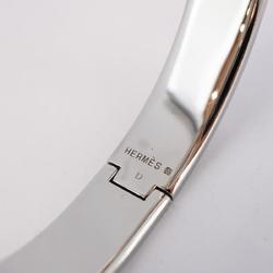 Hermes Bracelet Click Clack PM Metal Silver Pink Women's