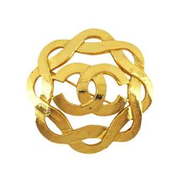 Chanel Brooch Coco Mark GP Plated Gold 97P Women's