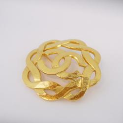 Chanel Brooch Coco Mark GP Plated Gold 97P Women's