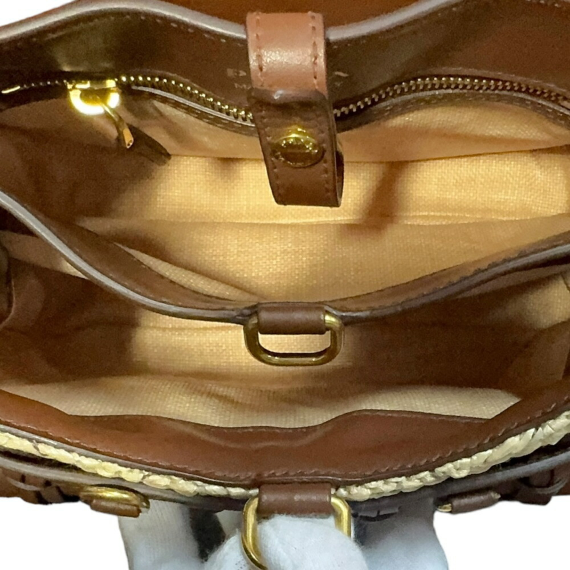 Prada Shoulder Bag Leather 1BD050 Beige Women's PRADA