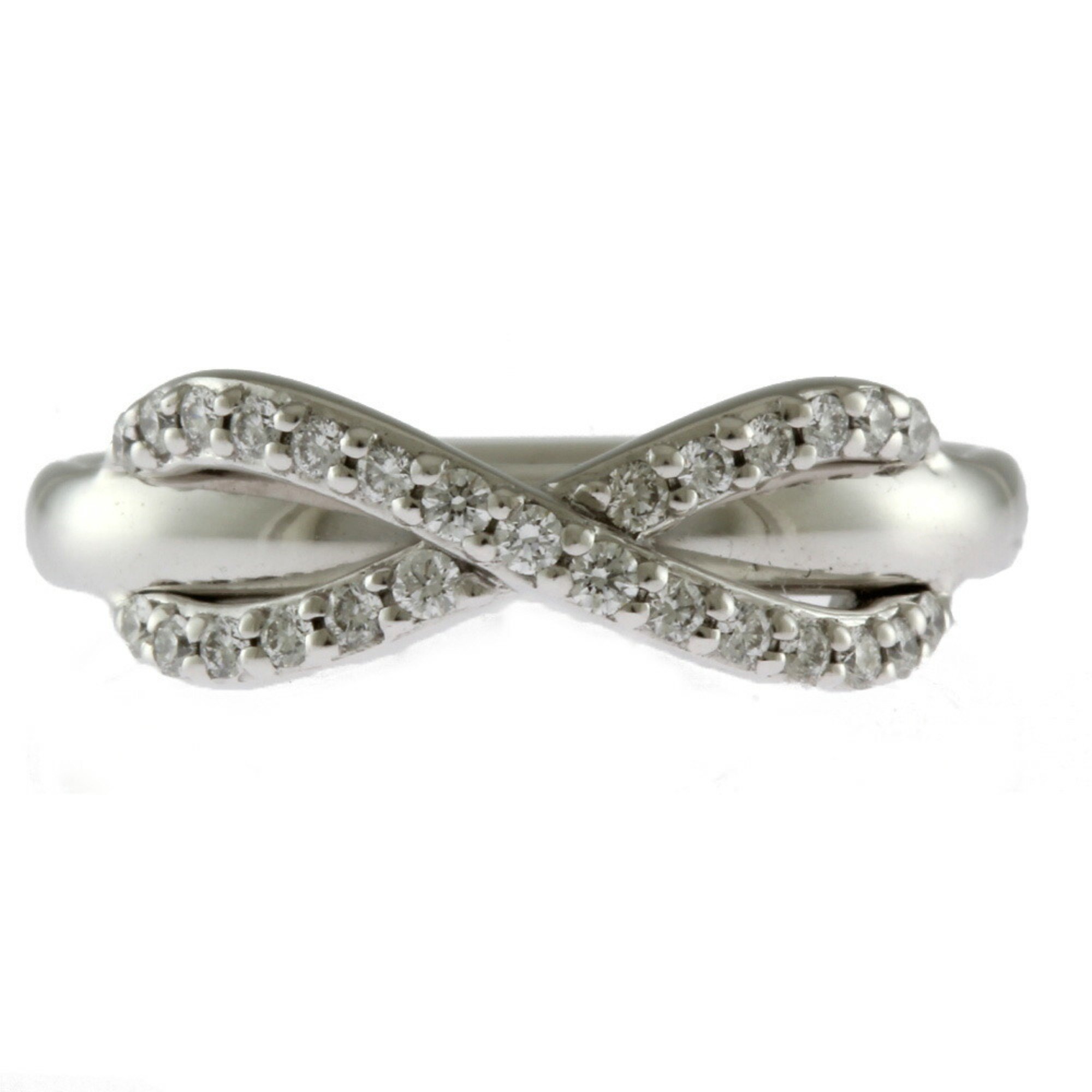 Tiffany Infinity Ring, Size 6.5, 18K Gold, Diamond, Women's, TIFFANY&Co.