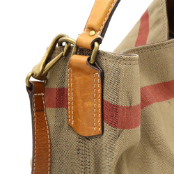 BURBERRY THE MEDIUM ASHBY Check pattern bucket-shaped shoulder bag, handbag, canvas, khaki brown, 3945728