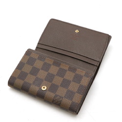 LOUIS VUITTON Damier Porte Monnaie Bi-fold Tresor L-shaped wallet, non-sticky N61736