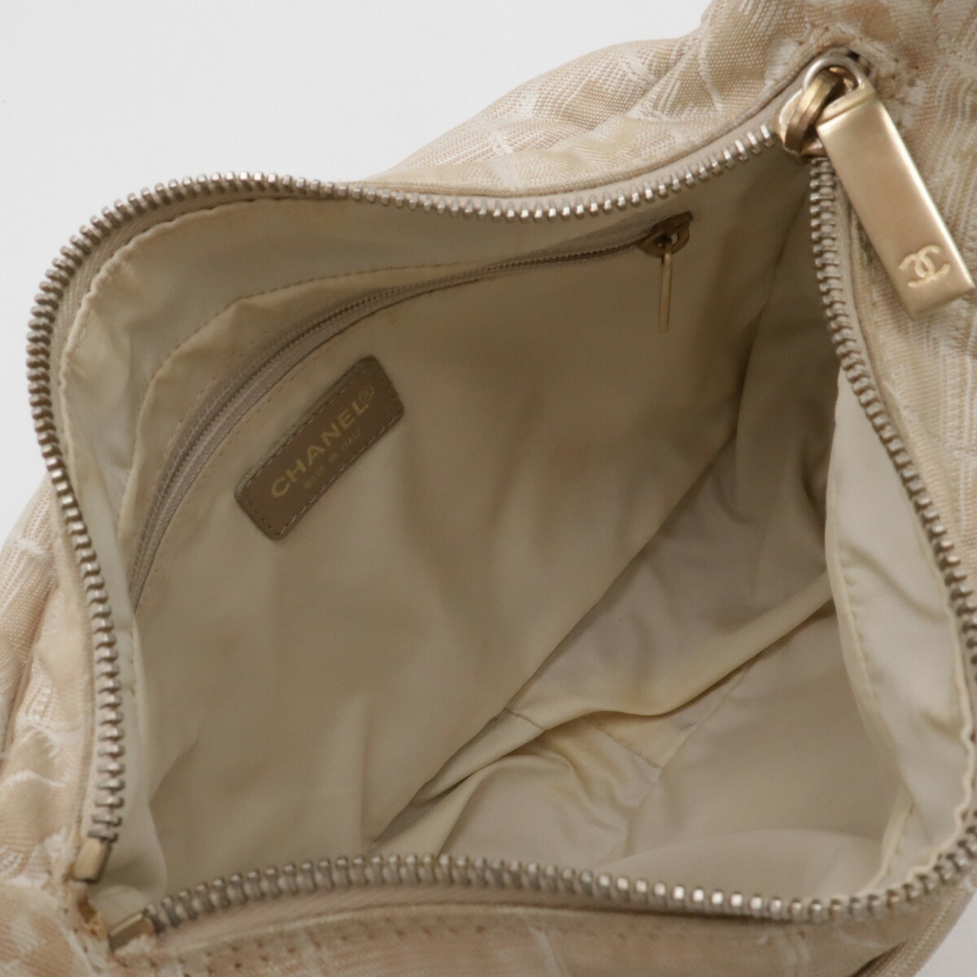 CHANEL New Travel Line Shoulder Bag Nylon Beige A20516