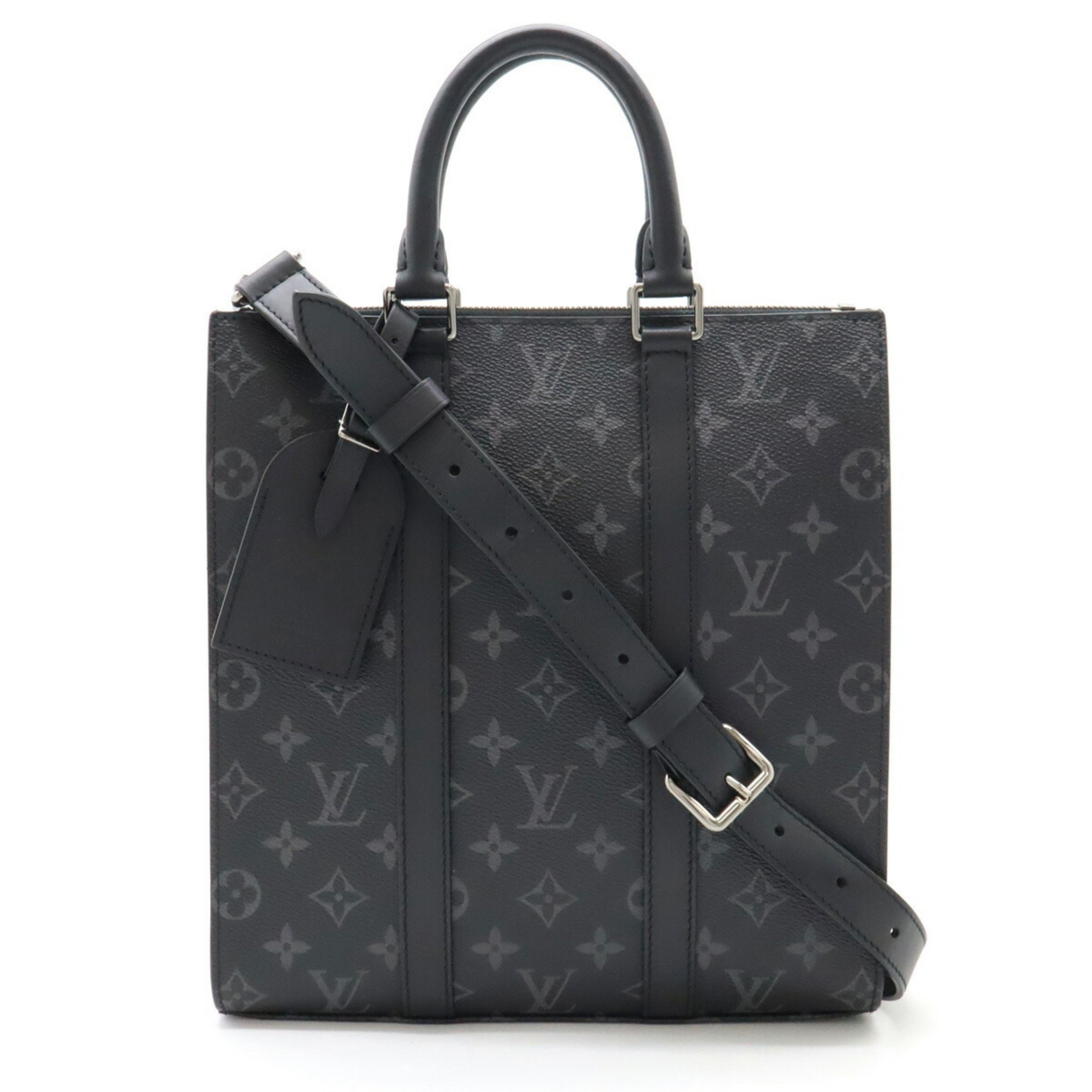 LOUIS VUITTON Louis Vuitton Monogram Eclipse Sac Plat Cross Handbag Tote Bag Shoulder M46456