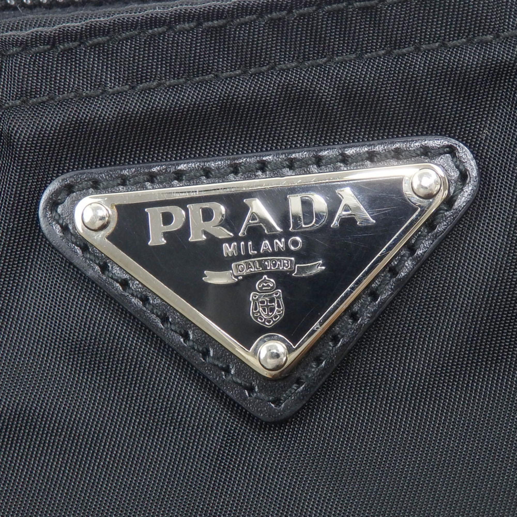 Prada shoulder bag for women in nero, black, nylon and leather